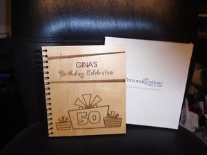 NIB PERSONALIZED "GINA'S 50TH BIRTHDAY CELEBRATION" WOODEN PHOTO ALBUM - Picture 1 of 2