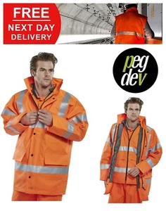 CHAQUETA ABRIGO RAIL SPEC UNISEX HIVIS NARANJA 4 ESTACIONES TRÁFICO HGTJFSOR - Imagen 1 de 1