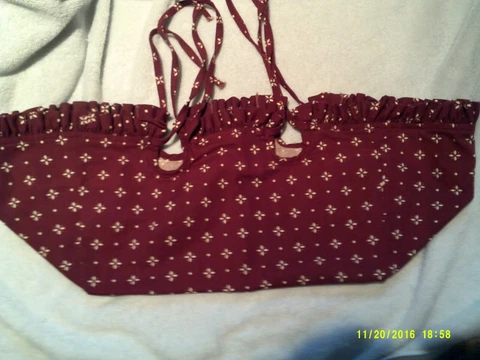 Longaberger 1993-2002 TWO SWING HANDLE SMALL MARKET BASKET Liner TRADITIONAL RED Cover