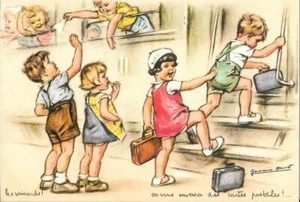 CPM GERMAINE BOURET & les veinards! on vous enverra des cartes postales!... - Picture 1 of 2