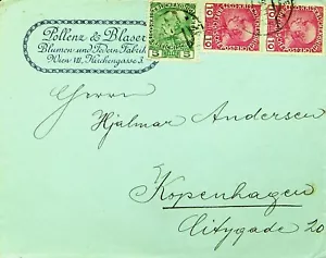 SEPHIL AUSTRIA 1916 WWI 5h+2x10h ON COVER FROM WIEN TO COPENHAGEN DENMARK - Picture 1 of 2
