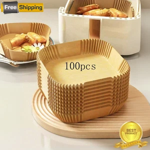 100pcs Disposable Air Fryer Liners - Paper Basket Bowl Baking Pan Kitchen Tools - Picture 1 of 8