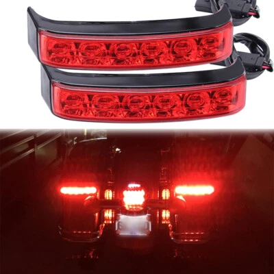 Motorcycle LED Saddle bag Run/Brake/Turn Lamp Light For Harley Road King 2014-20 - Image 1 of 4