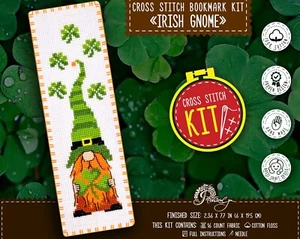 Kit de marcadores de punto de cruz de gnomo irlandés patrón fácil de contar regalo del día de San Patricio - Imagen 1 de 8