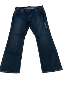 WOMEN'S GAP BOOT CUT LEG, STRETCH, MID RISE, STRETCH, DARK WASH JEANS SIZE 20/35 - Picture 1 of 3