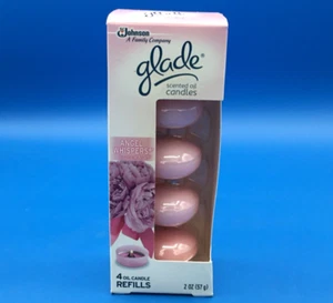 GLADE Angel Whispers Scented Oil Candles 4 Refills 2oz NEW Fast Free Shipping! - Picture 1 of 2