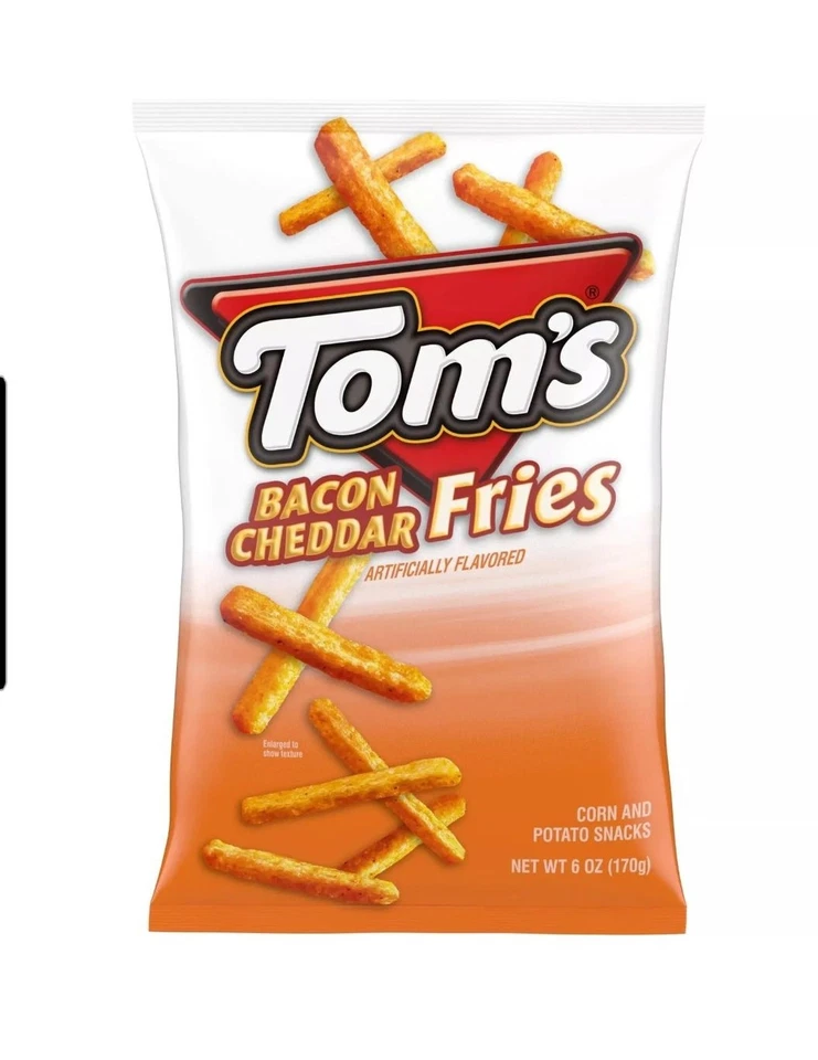 Paquete de 3 bolsas de 6 OZ para papas fritas cheddar Toms Bacon Foto 1 de 1