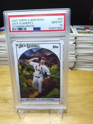 2023 Topps X Bob Ross Jack Flaherty Titanium White /35 PSA 10 - Image 1 of 2
