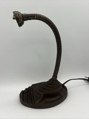 Vintage Eagle Gooseneck Lamp Cast Iron Industrial Desk Light Art Deco - Image 1 of 4