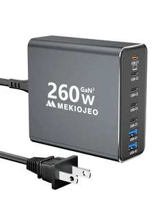 Aluminum Alloy 260W USB C Charger GaN Fast USB C Charging Station 7 Ports 65W... - Picture 1 of 7
