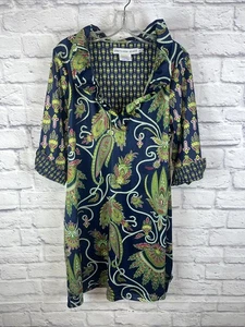 Gretchen Scott Rüschenkragen Plume Preppy Resort Wear Boho 3/4 Arm Kleid Gr. XL - Bild 1 von 11