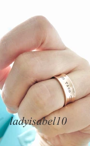 Auth Sz 5.5 Tiffany & Co 1837 Rubedo Metal Gold 1837 Concave Ring Signed w Pouch - Picture 1 of 9