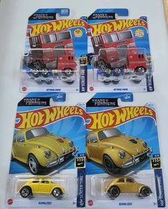 Hot Wheels 2025 Transformers Optimus Prime Truck (2) & VW Bumblebee (2) HTF!! - Picture 1 of 13