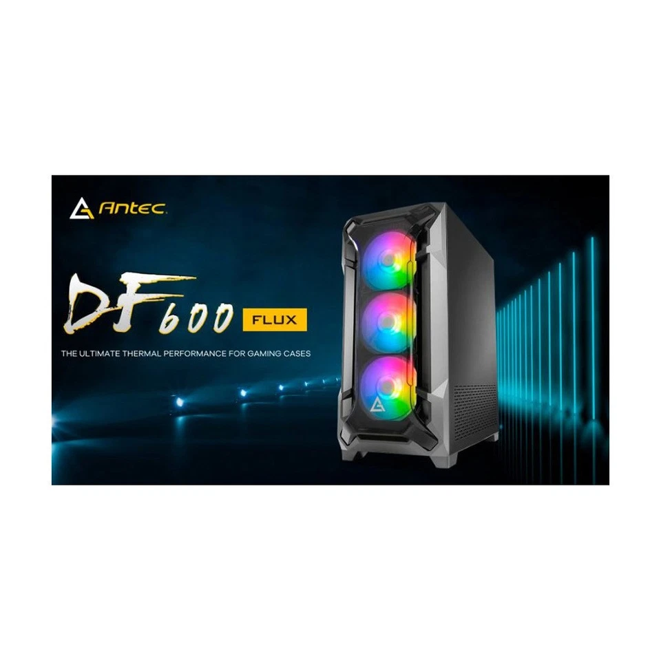 Antec DF600 FLUX ATX, 5 x120mm Fans Included, 3x ARGB & 2x PWM + Fan Controll... - Image 1 of 1