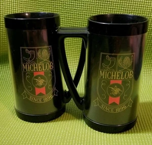 CERVEZA MICHELOB VINTAGE (2) Thermo-Serv logotipo de 2 caras 6,5" taza piedra  - Imagen 1 de 7