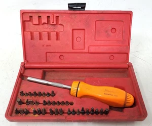 Snap-On (SSDMR4A) 1/4"  Ratcheting Magnetic Screwdriver Set w/ Case - INCOMPLETE - Picture 1 of 14