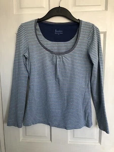 Women’s Blue/Grey Striped Long sleeve T-Shirt Size 10 from Boden - Picture 1 of 3