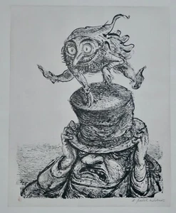 A. Paul Weber, Original Lithographie 1964, signiert, Kobold/Der Griesgram - Bild 1 von 6