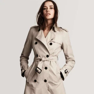 Burberry Chelsea Women's Beige Short Nova Check Trench Coat Size USA 10 UK 12 - Picture 1 of 18