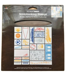 All Night Media 24 Clear SPORTS GO TEAM Football Ball Rubber Stamp Set Scrapbook - Picture 1 of 4