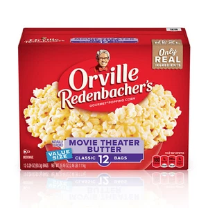 Orville Redenbacher's Movie Theater Butter Microwave Popcorn, 3.29 oz, 12 Count - Picture 1 of 8