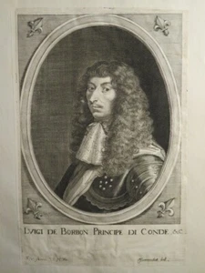 Franciscus van de STEEN (1625-1672) GRAVURE XVII PORTRAIT PRINCE CONDE BOURBON - Imagen 1 de 5