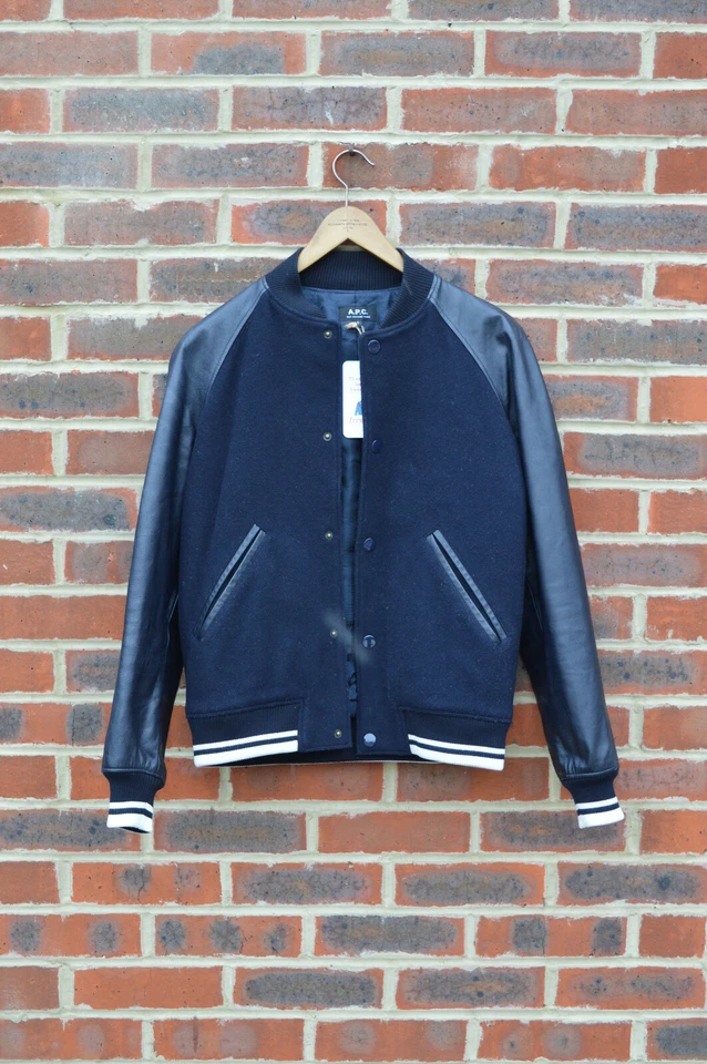 A.P.C Apc Mens KENICKIE Wool Leather Varsity Jacket Extra Small XS - Image 1 of 4