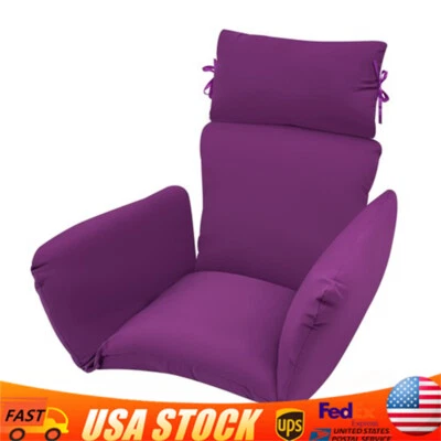 Egg Chair Cushion Hanging Basket Seat Cushion Soft Egg Swing Chair Pad Purple - Image 1 of 4