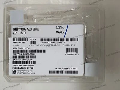 Intel D5 P5530 Series 1.92TB 2.5'' U.2 NVME PCIE SSDPF2KX019XZ SSD - Image 1 of 4