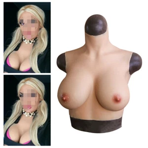 No Oil Silicone Breast Forms Crossdressers Fake Boobs Breast Plate B-G Cup - Picture 1 of 12