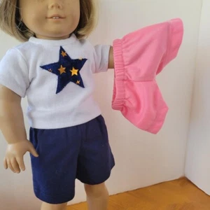 2 Pairs Knit Shorts - Pink and Navy - made to fit American Girl Dolls - Picture 1 of 1