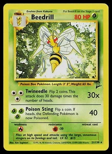 Pokemon Base Set 2 Beedrill 21/130 LP-NM - Picture 1 of 2