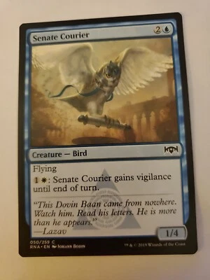 MTG Magic The Gathering Card Senate Courier Creature Bird Blue Ravnica Alliances - Image 1 of 2