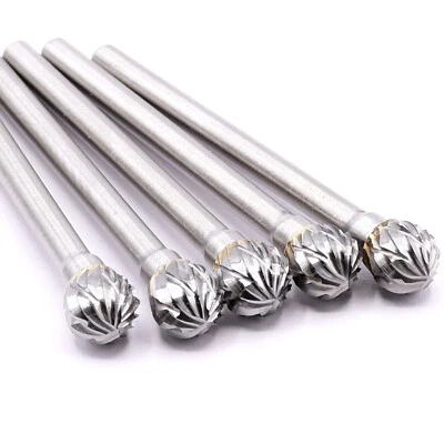 5x VHM Fräser 6mm rund Frässtift Raspel Gravur für Dremel Proxxon Kugelform - Bild 1 von 4