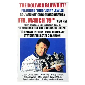 KING JERRY LAWLER 2008 Bolivar Blowout Over-the-Rope Battle Royal MCW Wrestling - Picture 1 of 9
