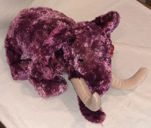 TY Beanie Buddies Colosso Purple Elephant Rare 2003 Large Size 12” VGC Pre Owned - Picture 1 of 8