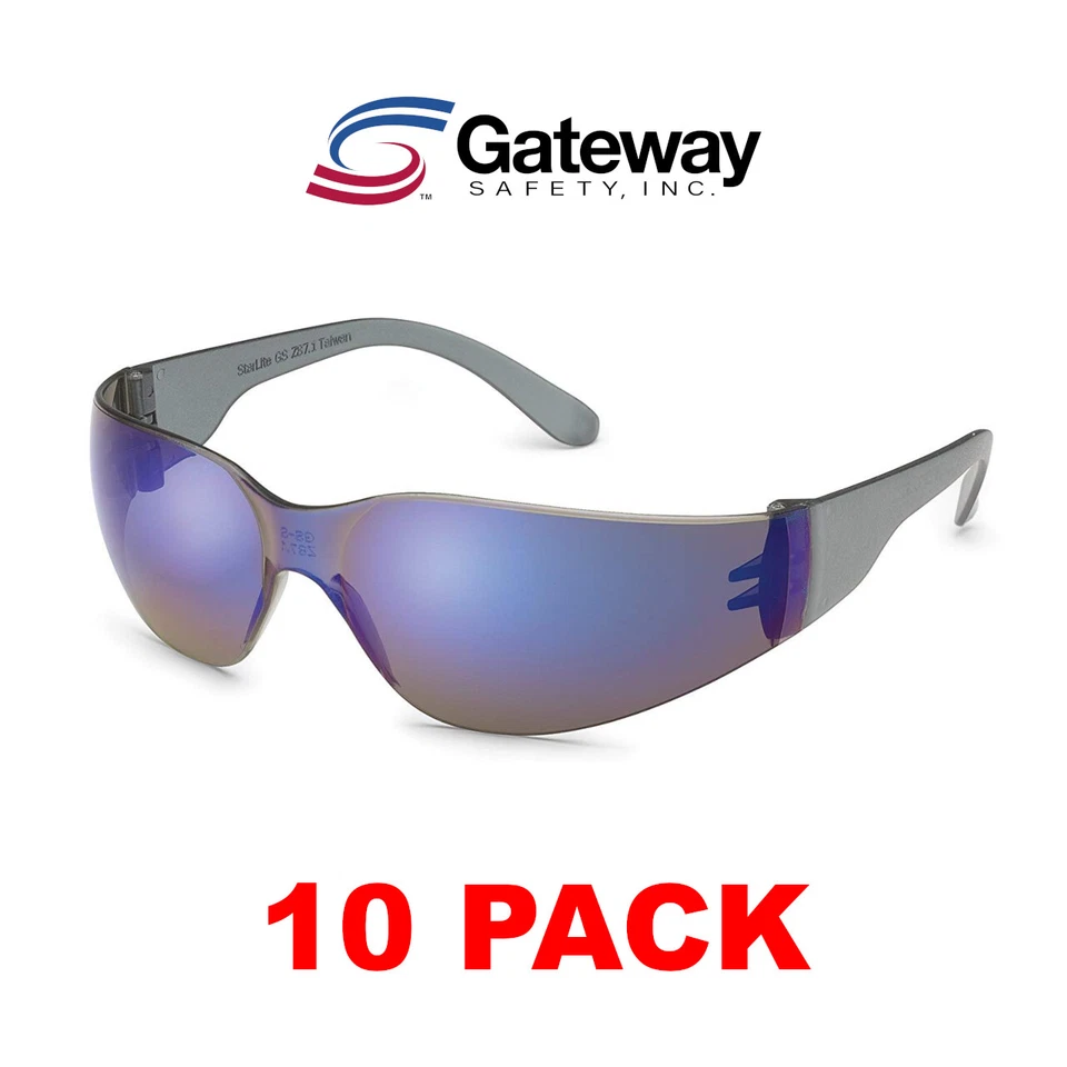 Lente Espejo Gateway Safety 369M Azul, Gafas de Seguridad Starlite Pequeñas (PAQUETE DE 10) Foto 1 de 1