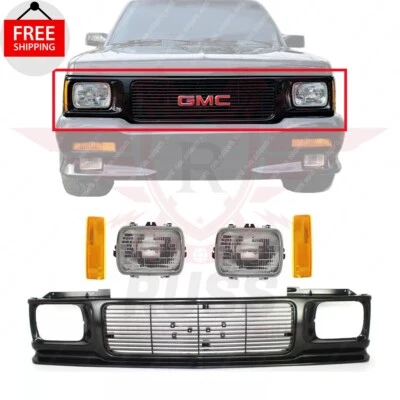 New Front Grille Assembly Headlights Corner Lights 5PC For 1991-1993 GMC Sonoma Foto 1 de 4