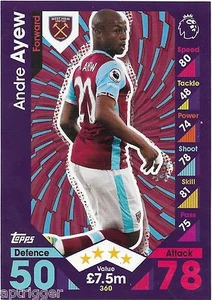 2016 / 2017 EPL Match Attax Base Card (360) Andre AYEW West Ham United - Picture 1 of 1
