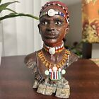African Samburu Kenyan Vintage Man w/ Tribal Designs Mini Statue