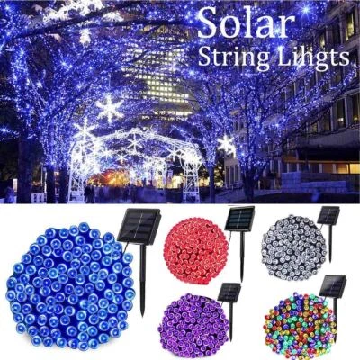 Solar LED powered Fairy String Lights Waterproof Outdoor Garden Patio Tree Decor