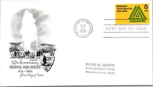 FDC 1966 SC#1314 Artmaster Cachet - Yellow Nat'l Park, Wy - Single - F78020 - Picture 1 of 2