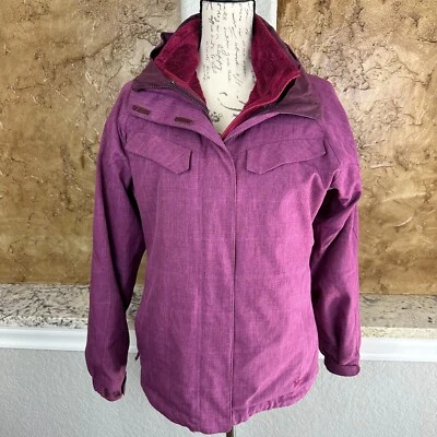Marmot Membrain 3-in-1 Jacket Womens Medium Purple Fleece Liner Full-Zip Hooded - Image 1 of 4