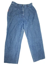 Vintage Sasson Nadelstreifen High Rise Jeans Weite Damen 14 28x29 Mom Denim 90er Y2K - Bild 1 von 8