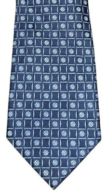 Jones New York Mens Blue Cube Check Silk Neck Tie Necktie 59.5" x 3.75" - Image 1 of 4