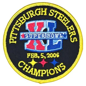 PITTSBURGH STEELERS CHAMPIONS SUPERBOWL XL FOOTBALL NFL FERRO SU TOPPA SPORTIVA - Foto 1 di 3