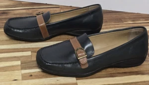 Array Windsor Women's Black Leather Loafers Size 8M - Picture 1 of 11