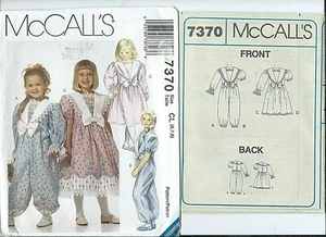 M 7370 sewing pattern old-fashioned DRESS darling JUMPSUIT sew UNCUT sizes 6,7,8 - Picture 1 of 1