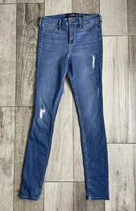 Hollister High Rise Stretch Legging Jeans Womens Size 7 L W28 L30 Blue 26X29 - Picture 1 of 11