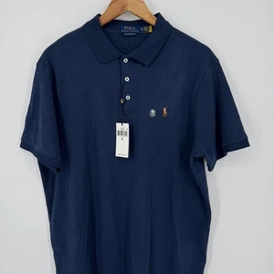 Polo Ralph Lauren Men Custom Slim Fit Navy Blue Polo Shirt XL - Picture 1 of 6